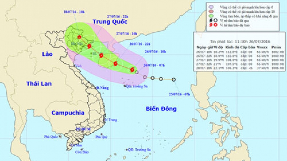 Tropical Storm moving toward Paracel islands