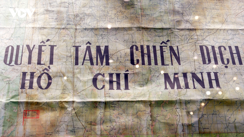 Cận cảnh: Tấm bản đồ Bảo vật quốc gia của Chiến dịch Hồ Chí Minh
