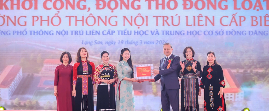 Tổng Bí thư và Thủ tướng dự lễ khởi công đồng loạt các trường nội trú liên cấp