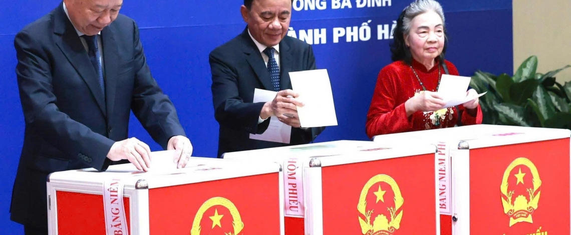 Lãnh đạo Đảng, Nhà nước thực hiện quyền công dân trong ngày bầu cử 15/3