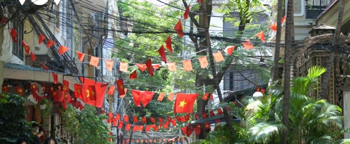 National flags a familiar sight on city streets