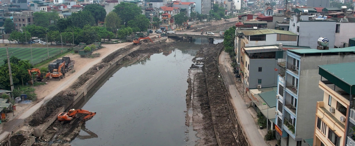 Dự án cải tạo sông Kim Ngưu đang chạy đua về đích, gỡ nút thắt bãi đổ đất thải