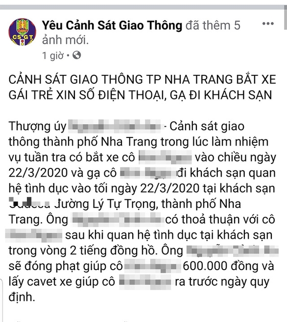 Khánh Hòa xác minh thông tin CSGT gạ tình người vi phạm giao thông