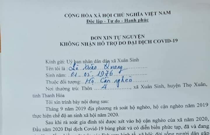 Người dân Thanh Hóa xin không nhận hơn 1,4 tỷ tiền hỗ trợ Covid-19