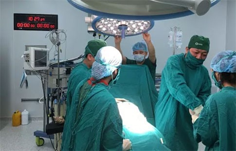 The baby was born by caesarean section on the evening of May 16