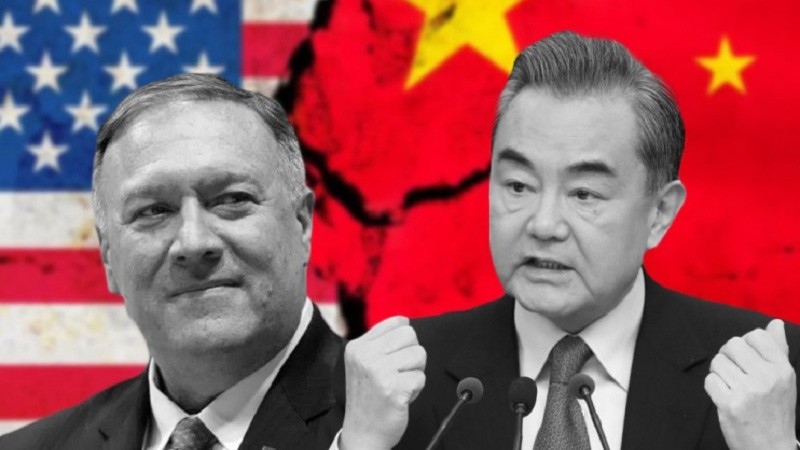 Ngoại trưởng Mỹ Mike Pompeo và Ngoại trưởng Trung Quốc Vương Nghị. Ảnh: Gobal Research