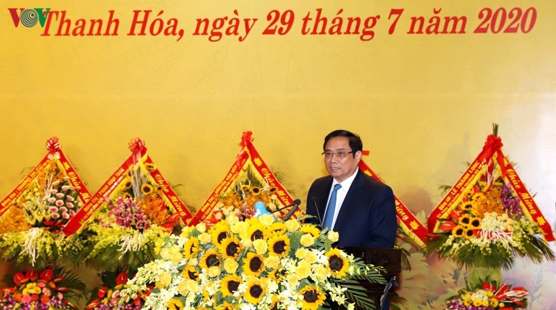 Ủy viên Bộ Chính trị, Bí thư Trung ương Đảng, Trưởng ban Tổ chức Trung ương Phạm Minh Chính phát biểu tại Lễ kỷ niệm.