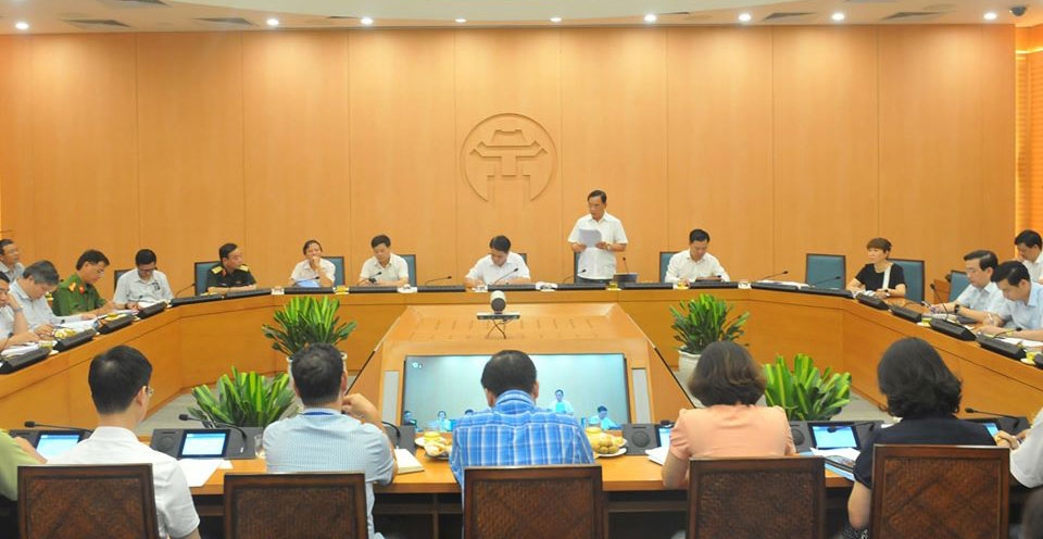 Phiên họp Ban chỉ đạo phòng chống Covid-19 TP Hà Nội sau khi có ca nhiễm trong cộng đồng tại TP Đà Nẵng.