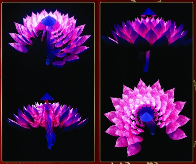 A design for a national costume by Truong Tuan Vu features an array of lotus flowers, drawing plenty of attention from viewers.