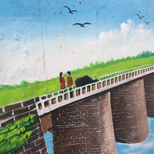 a close-up of largest mural paintings in hanoi picture 14