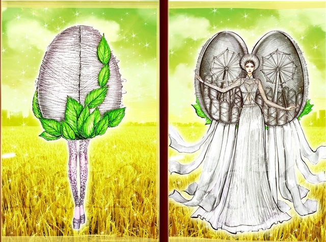 Designer Khoa Lo came up with this sketch while drawing inspiration from various Vietnamese craft villages.