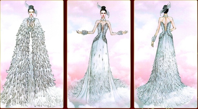 A bespoke outfit created by designer Vo Thanh Can