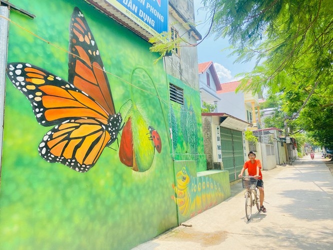 a close-up of largest mural paintings in hanoi picture 5