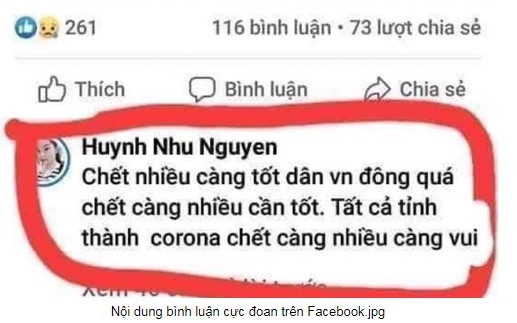 Lấy ảnh vợ của chồng cũ lập Facebook bình luận cực đoan về Covid-19