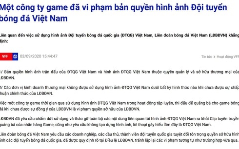 VFF xác nhận quảng cáo game Quế Ngọc Hải tham gia vi phạm bản quyền hình ảnh