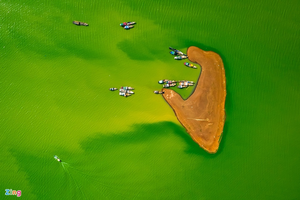tri an lake appears charming in green algae season picture 5