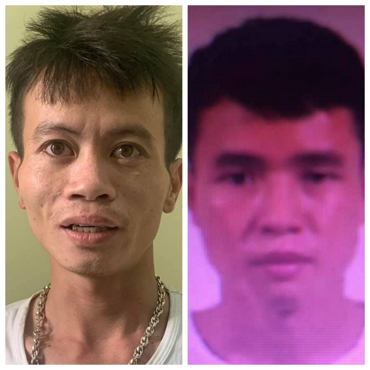 Hai đối tượng Chinh (tay trái) và Hải.