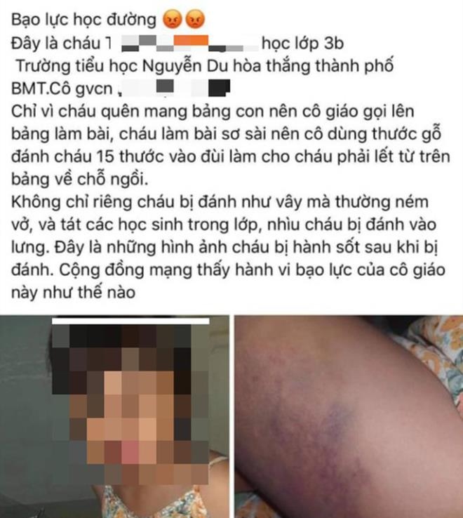 Phụ huynh hoc sinh chia sẻ trên mạng xã hội.