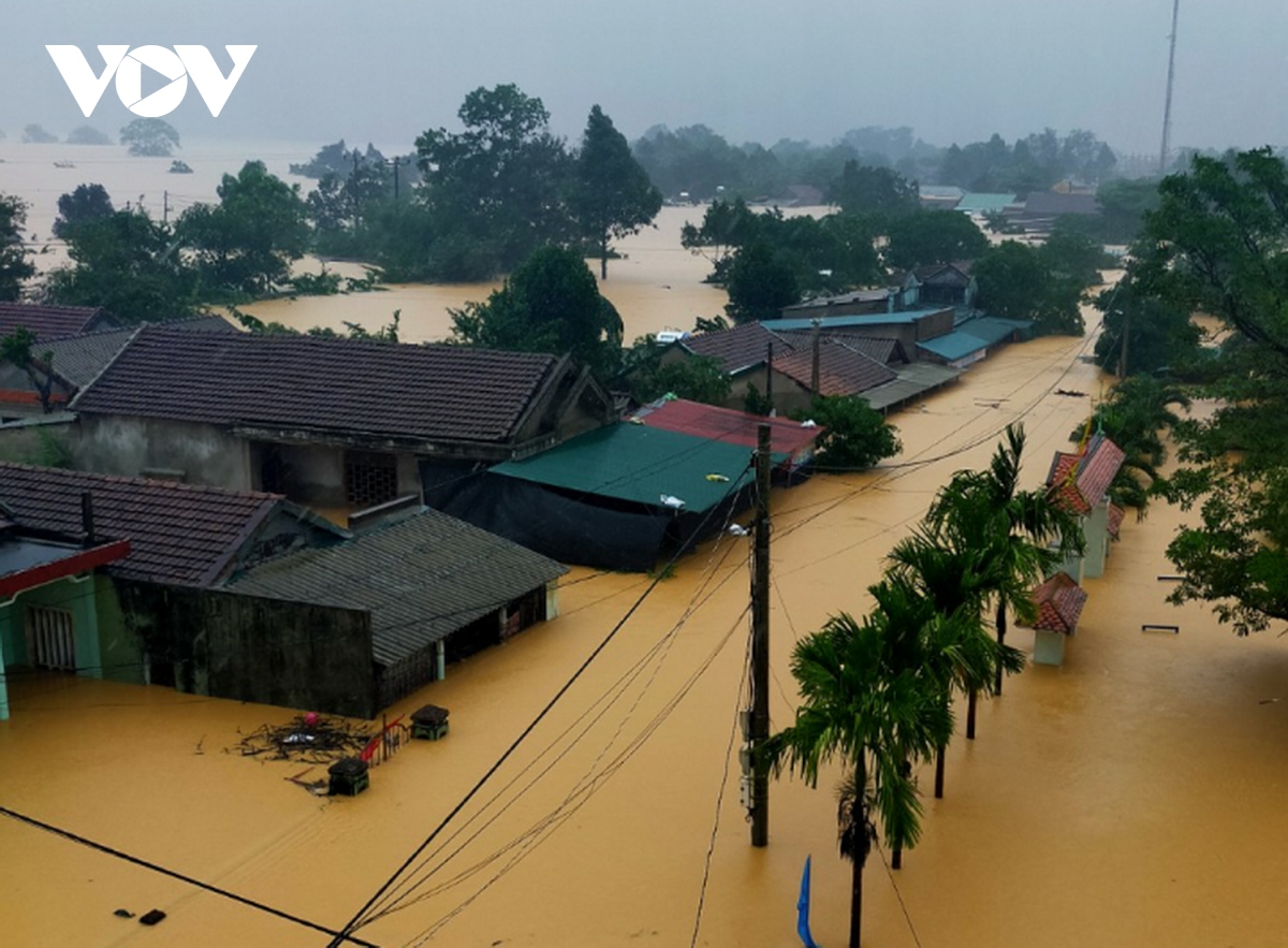 Rising floodwaters have submerged parts of central Vietnam.