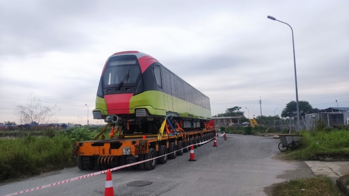 first metro train of hanoi route arrives at local depot picture 1