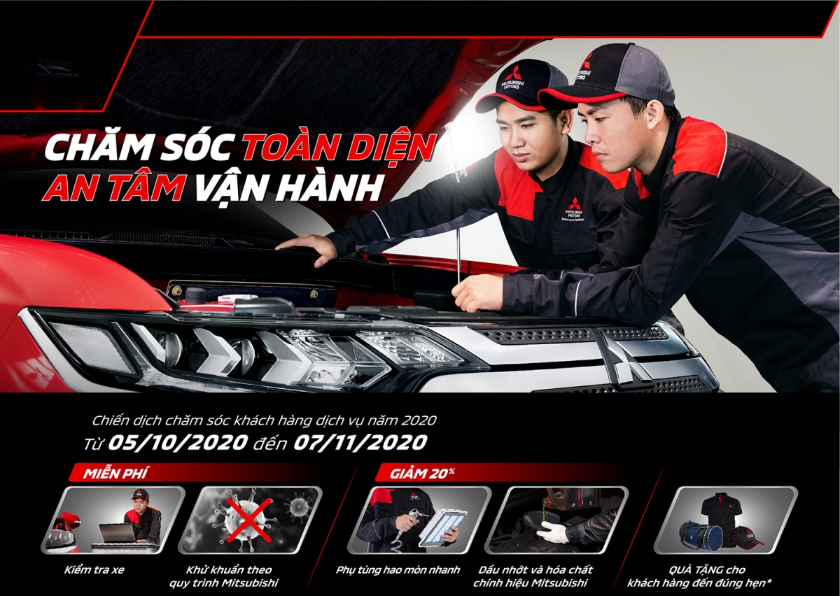 Mitsubishi Motors Việt Nam kiểm tra xe miễn phí cho khách hàng