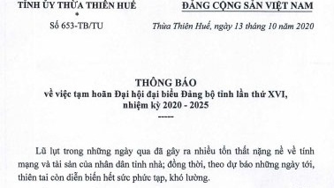 thua thien- hue hoan dai hoi Dang bo tinh de tap trung khac phuc hau qua lu lut hinh anh 1