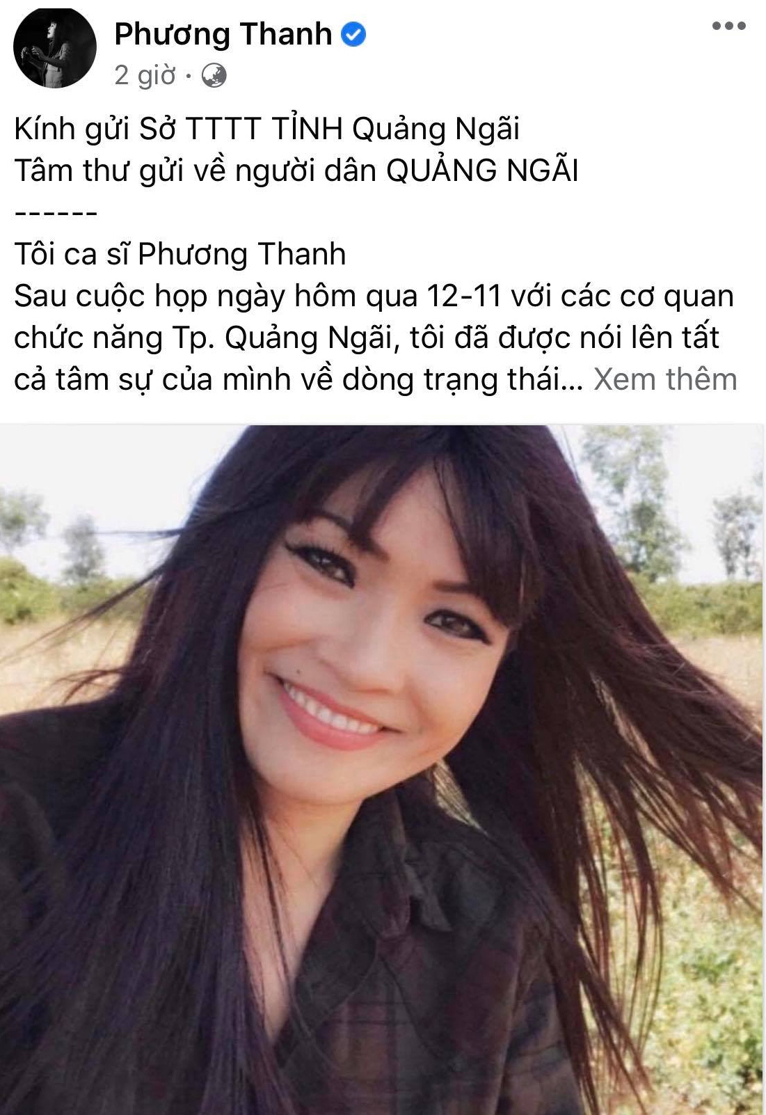 phuong thanh viet tam thu xin loi nguoi dan quang ngai hinh anh 1