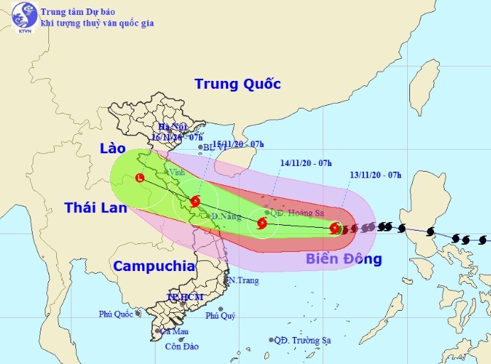 Lý giải nguyên nhân bão số 13 đổi hướng và di chuyển chậm trước khi vào đất liền