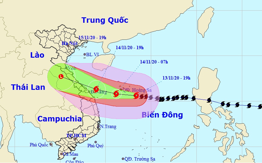 bao so 13 manh len cap 13, giat cap 16, di chuyen theo huong tay tay bac hinh anh 1