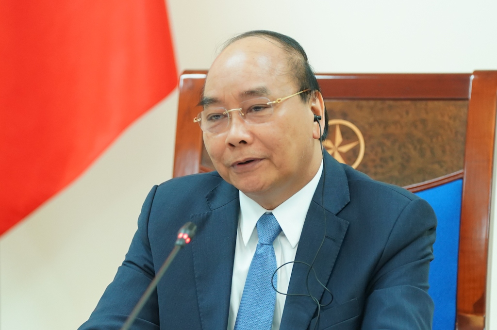 thu tuong chinh phu nguyen xuan phuc hoi dam truc tuyen voi thu tuong campuchia hun sen hinh anh 1