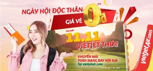 vietjet offers millions of vnd0 tickets on single s day picture 1