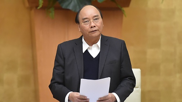 Thủ tướng Nguyễn Xuân Phúc phát biểu tại phiên họp. (Ảnh: VGP/Quang Hiếu)