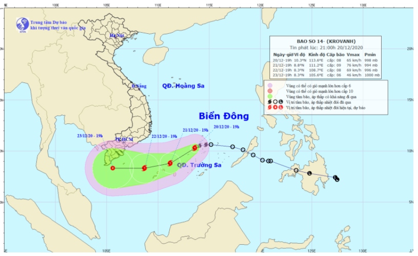 bao so 14 giat cap 10 cach quan dao truong sa 150km, co the con manh them hinh anh 1