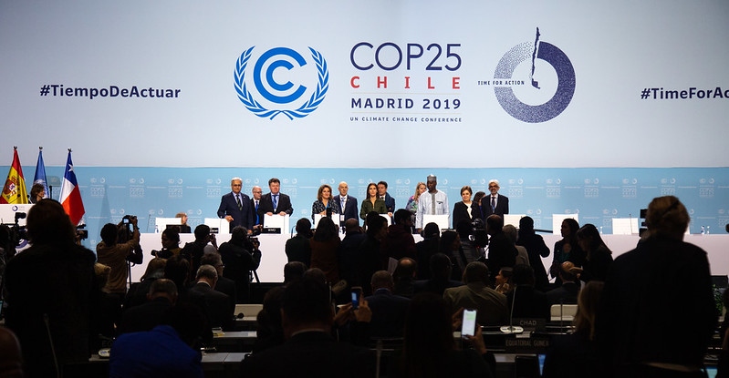 Hội nghị về biến đổi khí hậu của Liên Hợp Quốc năm 2019. Ảnh: Climate Home News