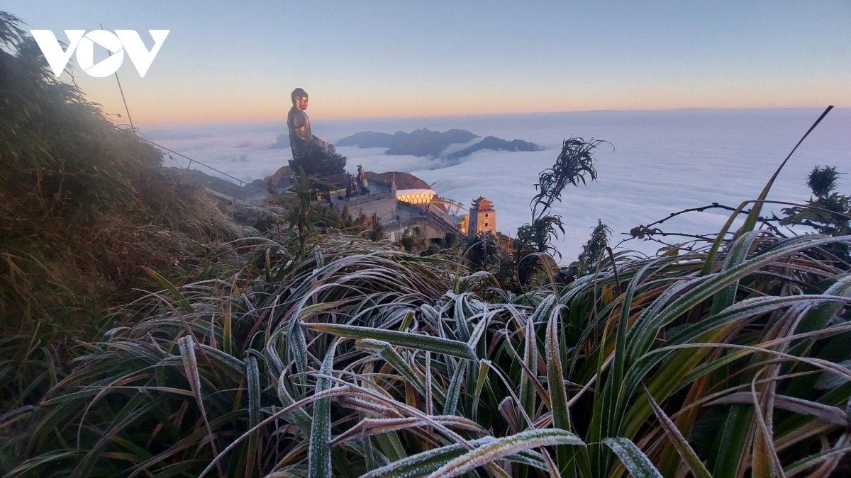 fansipan peak covered in frost as temperature plunges to zero picture 6