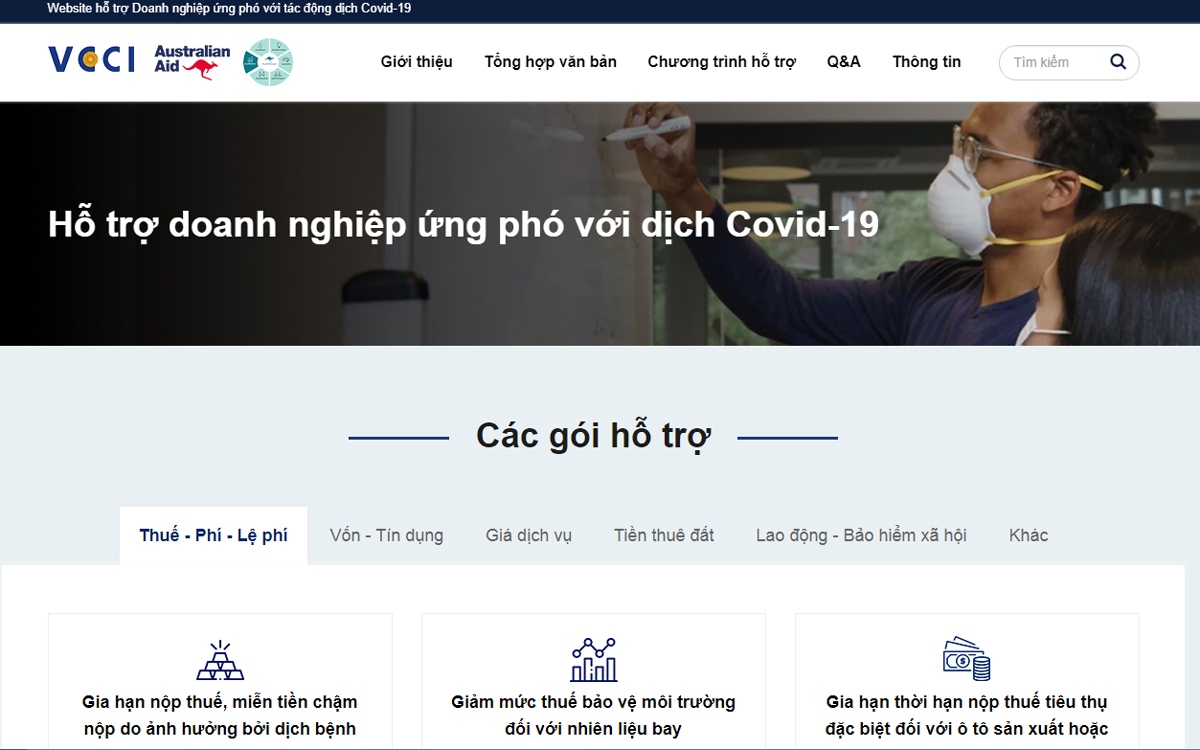 trang web ho tro doanh nghiep ung pho voi covid-19 hinh anh 1