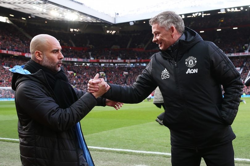 HLV Solskjaer có thành tích đối đầu tốt với HLV Pep Guardiola (Ảnh: Getty).