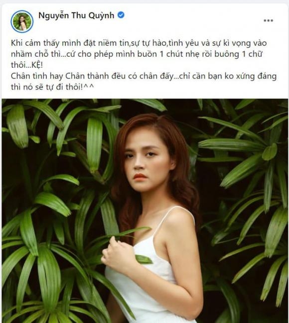 Chuyện showbiz: Bạn trai Thu Quỳnh lên tiếng khi bị nghi rạn nứt tình cảm