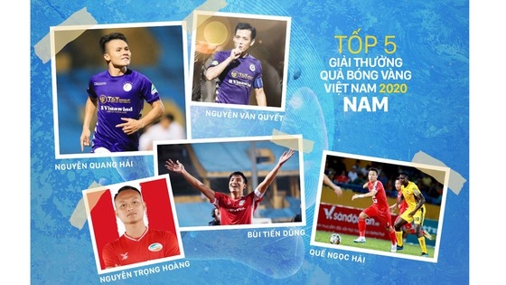 5 ứng viên tranh giải Quả bóng Vàng Việt Nam 2020 (Ảnh: BTC).