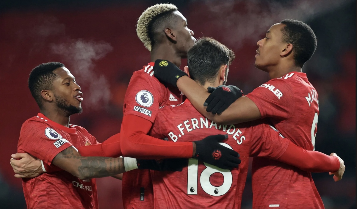 MU chính thức quân bình điểm số với đội đầu bảng Liverpool. (Ảnh: Getty).