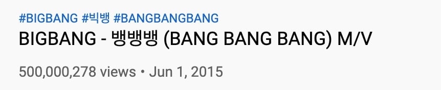  bang bang bang la mv dau tien dat 500 trieu luot xem tren youtube hinh anh 2