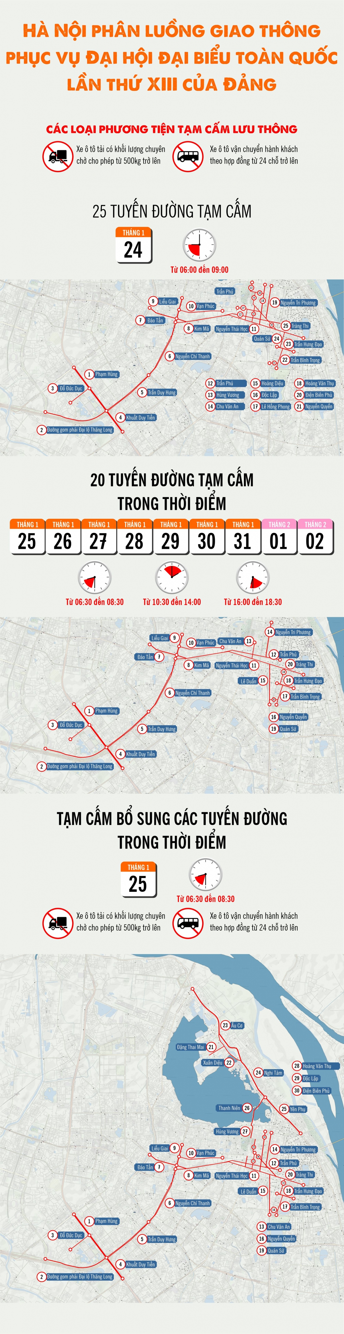 chi tiet phan luong giao thong tai ha noi phuc vu Dai hoi xiii cua Dang hinh anh 1