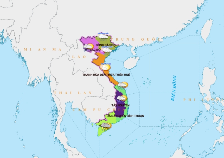 Dự báo thời tiết hôm nay 25-1.