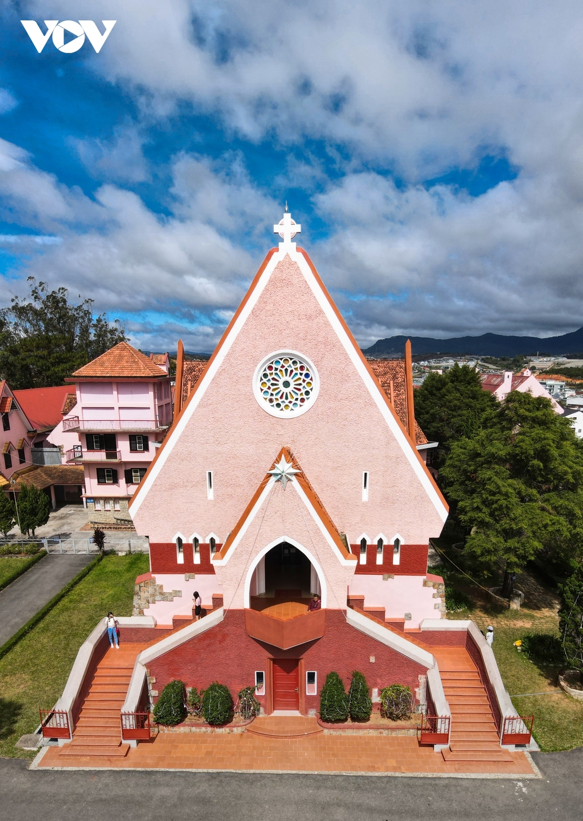 visiting old pink catholic church in da lat city picture 3