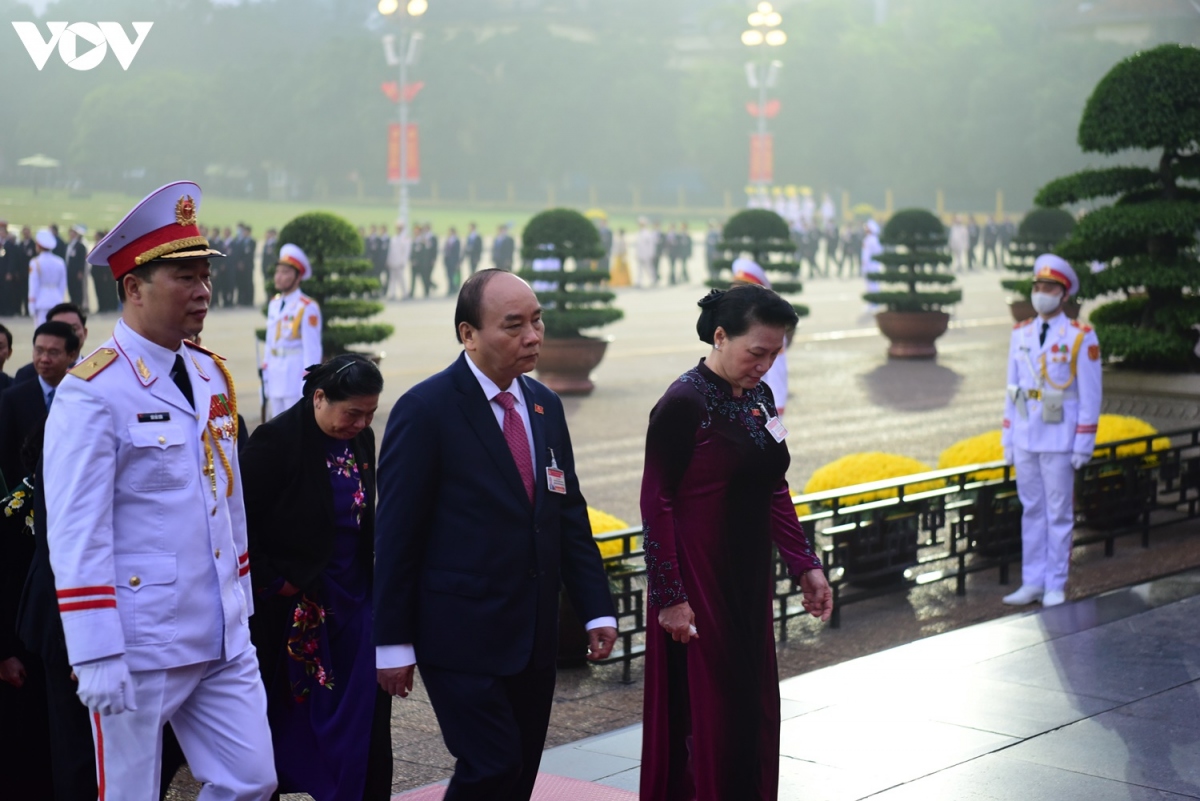 lanh dao Dang, nha nuoc va cac dai bieu du Dai hoi xiii vao lang vieng bac hinh anh 6