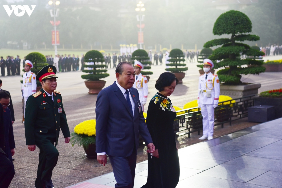 lanh dao Dang, nha nuoc va cac dai bieu du Dai hoi xiii vao lang vieng bac hinh anh 8