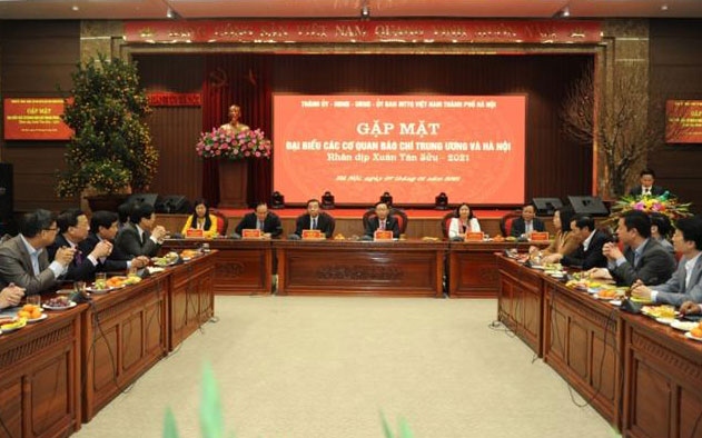 Lãnh đạo TP Hà Nội gặp mặt đại diện các cơ quan báo chí Trung ương và Hà Nội.