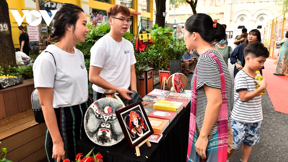 Plenty of books detailing cultural stories are on show, attracting plenty of young people.