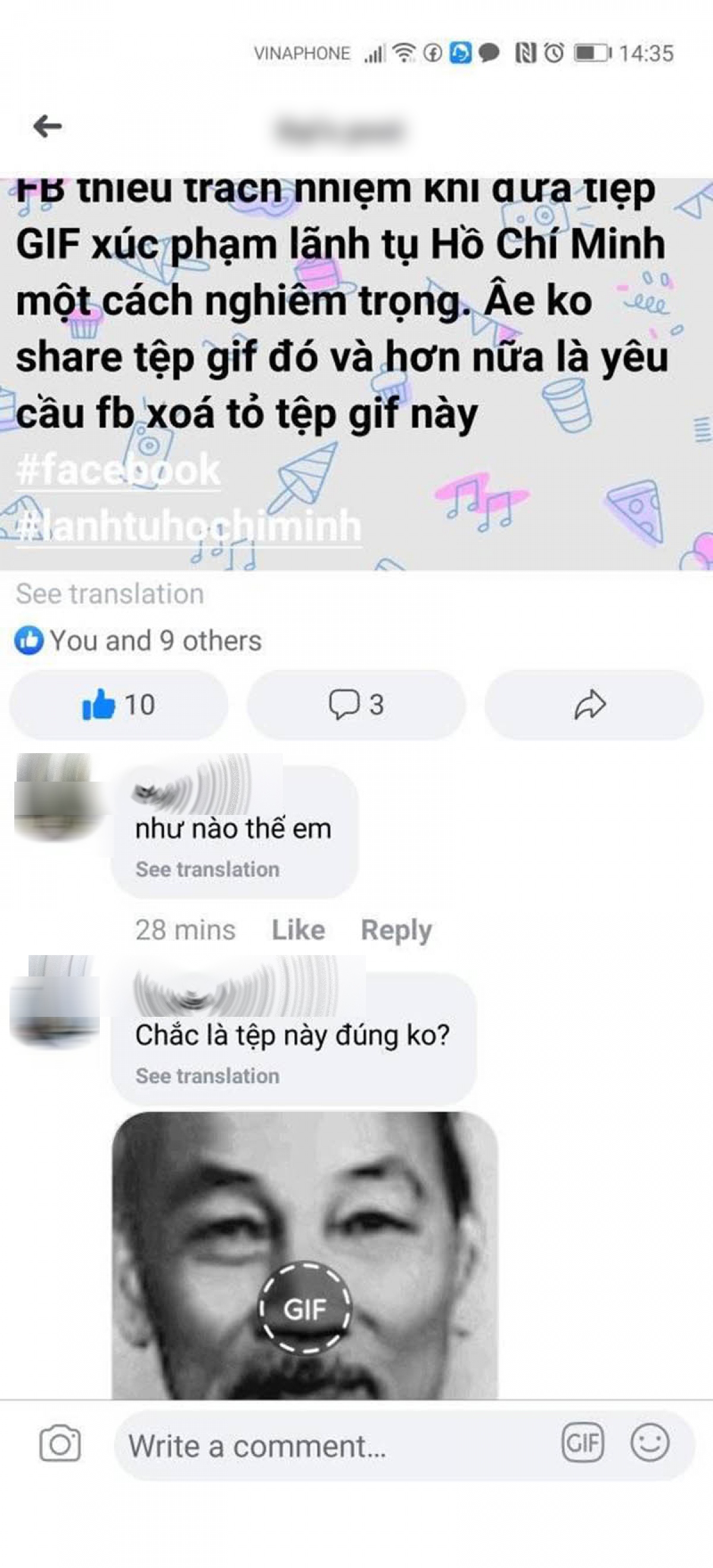 nguoi dung phan no vi anh gif chan dung bac ho phan cam xuat hien tren facebook mesenger hinh anh 2