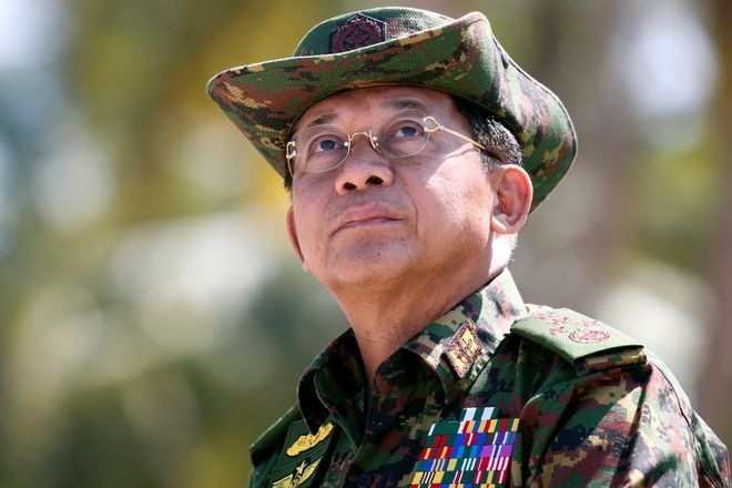 Tổng Tư lệnh các lực lượng vũ trang Min Aung Hlaing. Ảnh: Reuters.